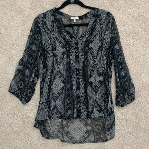 Joie black/grey blouse SIZE XS